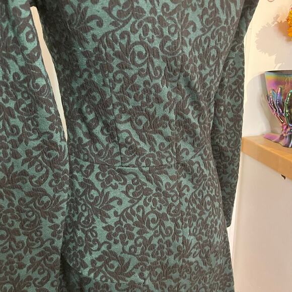 LOFT Jacquard Fit & Flare Dress 2T dark academia whimsigoth witchy mobwife - Picture 7 of 15